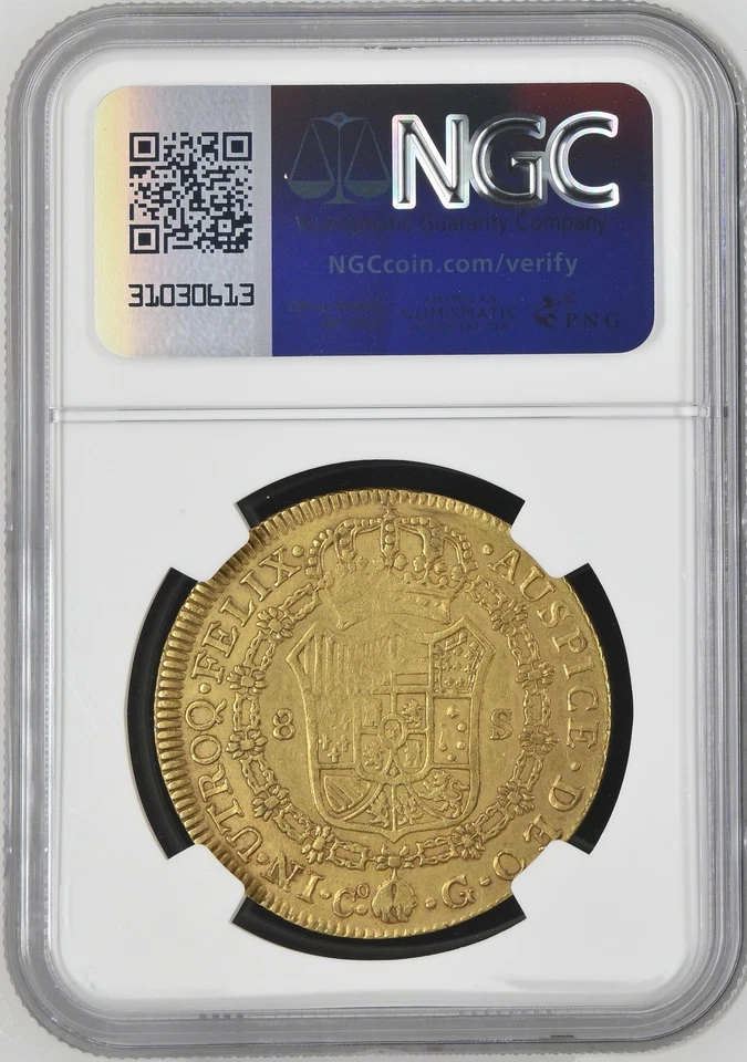 1824 G Peru 8 escudos Cuzco gold NGC XF45 Rare - Image 4 of 4