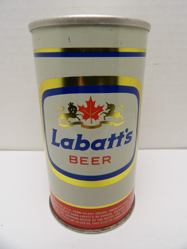 LABATTS STRAIGHT STEEL PULL ZIP TAB BEER CAN #87-3 GENERAL AZUSA CALIFORNIA