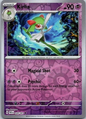 Kirlia Reverse Holo Uncommon SV: Paldean Fates 028/091 NM