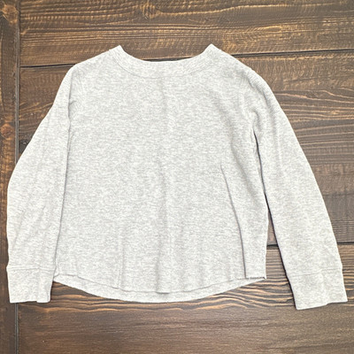 GAP Kids Boys Gray Solid Waffle Tee XS (4-5) 100% Cotton