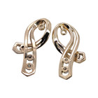 ESTATE SOLID 14K YELLOW GOLD RIBBON NATURAL DIAMOND STUD EARRING JACKETS #7981 — photo 3