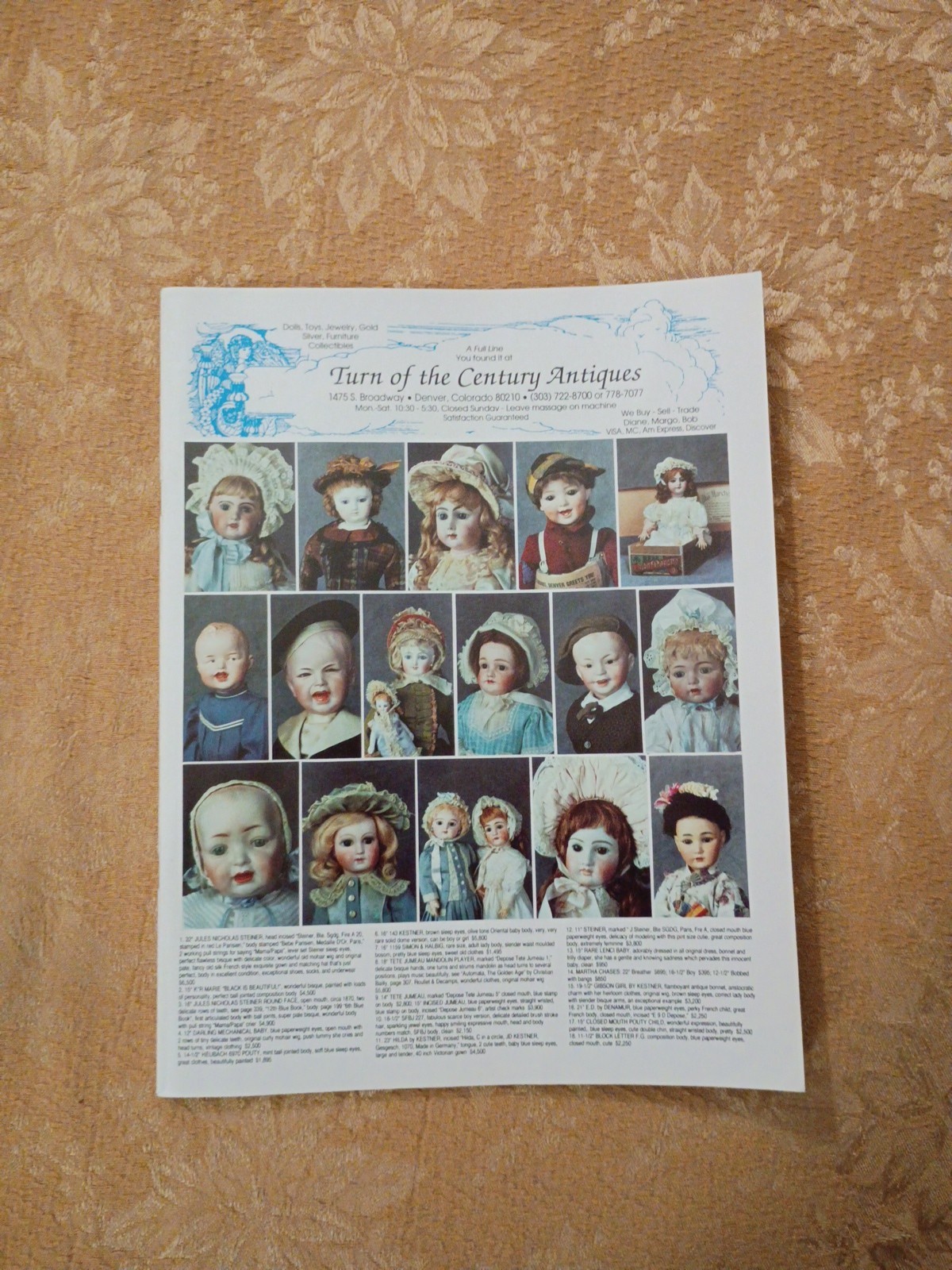 1996 Antique Doll Collector Magazine Auction Inserts Show Ad