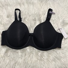 Ambrielle 44DD Bra Black Organic Cotton Full Coverage Underwire Back Closure NEW