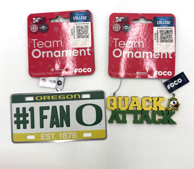 U of O Oregon Ducks NCAA Team Logo Hangers #1Fan O Decor SET of 2 Quack Attack