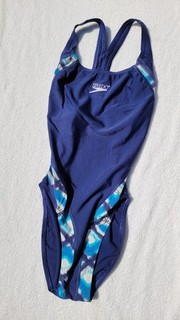 SPEEDO Badeanzug Glossy Blue Schwimmanzug Swimsuit Sweet D 44 XXL superglatt 🥰