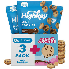 Highkey Keto Chocolate Chip Mini Cookies - Gluten Free Sugar Free Cookie 3 Pack