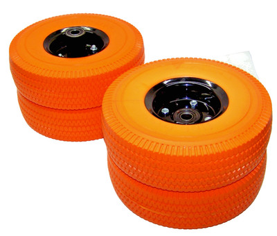 4pcs  10'' Flat Free Tires Hand truck Dolly Wagon PU Foamed Polyurethane Wheels