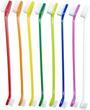 Dog Toothbrush Set of 8   Dual Headed Dental Hygiene Brushes for Small to Large