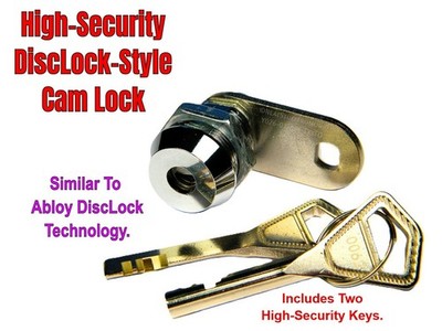 ABLOY DISCLOCK-STYLE HIGH-SECURITY CAM LOCK WITH TWO OEM KEYS, HIGH-QUALITY