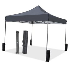  10x10 FT Pop Up Canopy Easy Up Tents for Camping Parties Events 10x10FT Gray