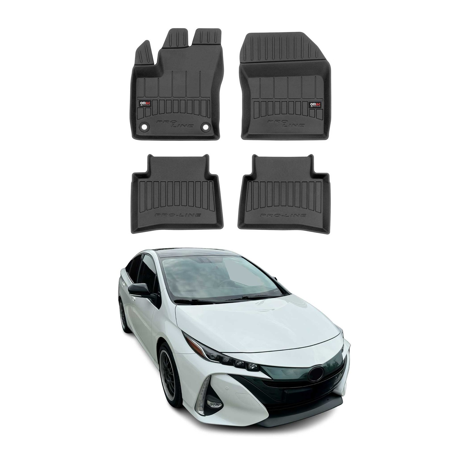 Tapis de sol en caoutchouc OMAC noir pour Toyota Prius PHV Prime 2015-2023