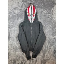 VeesClothing Bleach Ichigo Hollow Mask Full Zip Hoodie Black Mens Small