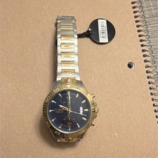 Versus Versace Men's Two-Tone Quartz Watch Blue Dial Date Stainless Steel