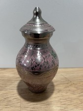 Small Ceramic With Gold Accents Urn for small dog or cat mvbl 