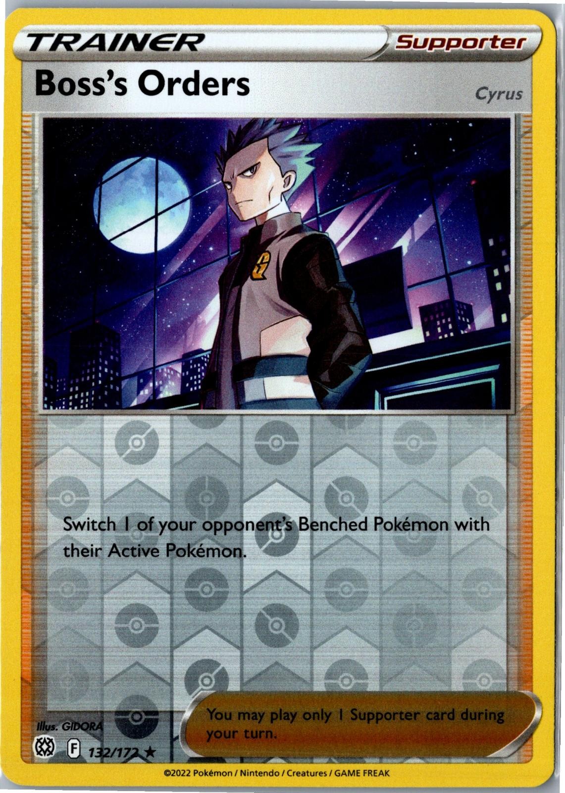 Pokemon Card - Boss's Orders Brilliant Stars 132/172 Rare Holo Reverse Holo NM