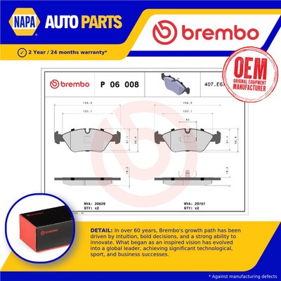 Brake Pads Set fits BMW 518 E28 1.8 Front 81 to 87 Brembo 34111153203 Quality