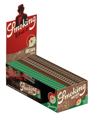 2 Boxen (100 Heftchen) Smoking Brown ungebleichte kurze Papers mit Cut Corners