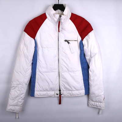 DSQUARED2 Ski Women's Down Puffer Jacket Colorblock White Red Blue Size 8 44 M