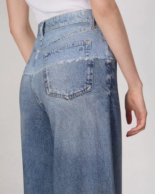 rag & bone Miramar Sofie Wide Leg Pants Two Tone Spliced Size 28