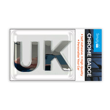  UK' CHROME BADG Sign Badge No GB Plate Europe Travel Caravan Van Car