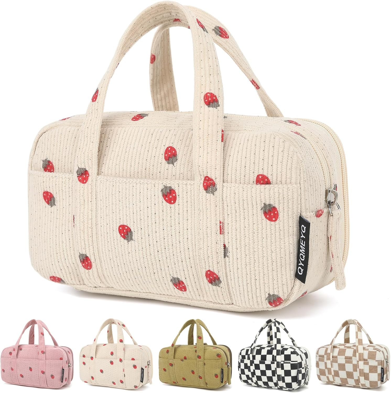 Case Pouch, Extra Big Pencil Bags With Zipper, Cute Corduroy Pencil