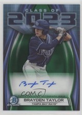 2023 Bowman Draft Class of Green Refractor 4/99 Brayden Taylor #23A-BT Auto 06z2