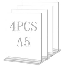 Acryl Display Ständer, 4 Stück Acryl Aufsteller A5, Tischaufsteller A5, Trans...