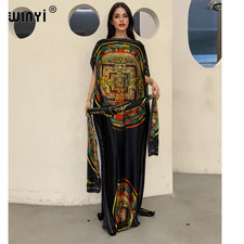 Muslim African Traditional Dress for Woman Abaya Dubai Luxury Kaftan Evening Dre