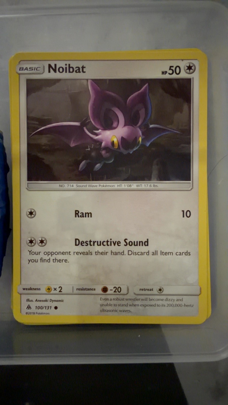 Noibat 100/131 Common Forbidden Light Pokemon Lightly Played