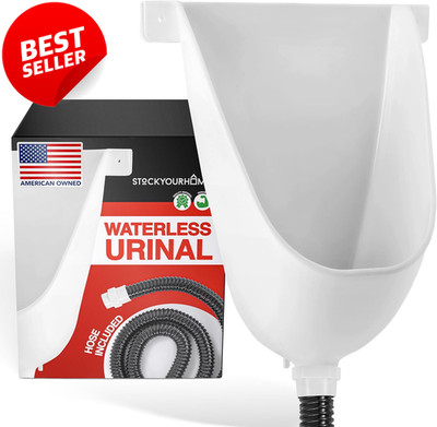 Waterless Urinal for Men White Plastic Wall Mount Urine Diverter Outdoor US