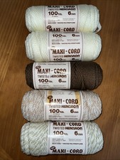 Lot Of 5 Skeins Maxi-Cord Twisted Herculon 100 Yards 6mm Maxicord Twisted Poly