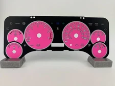 US Speedo Pink Jeep Wrangler Gauge Face for Clusters 02-06(Front Lock Icon)