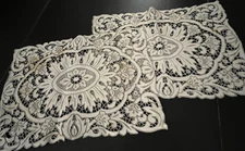 2 Vintage Madeira Lace Placemats with Embroidery & Cutwork