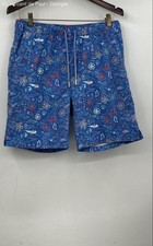 Peter Millar Swim Shorts Lined Seaside Collection Men's Medium Blue Graphic