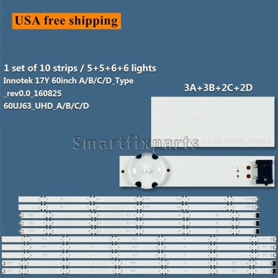 LED Backlight Strips For LG SSC_60UJ63_A B C D 60UJ6100 60UJ6300 60UJ6307