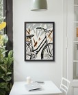 Original Abstract Vintage Bicycle Painting 9x12 canvas panel Modern Wall Art New — photo 2