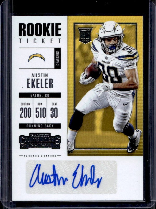 2017 Panini Contenders Austin Ekeler Rookie Ticket Auto #244 Chargers Rookie