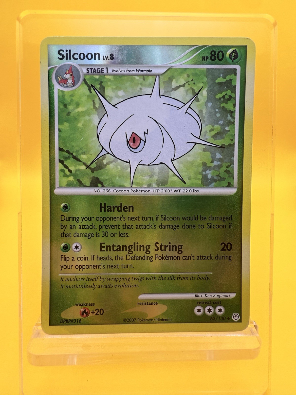🍃Silcoon 63/130 Diamond and Pearl Reverse Holo Pokemon Card 2007 LP