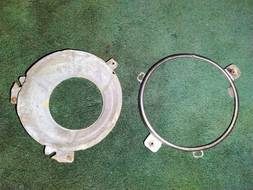 USED 1970 71 DODGE PLYMOUTH HEADLIGHT RETAINING RING + BUCKET