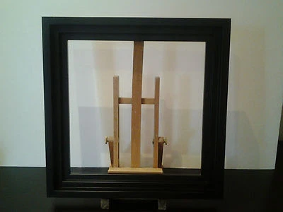 Cadre Caisse américaine en bois, Satinée Noire ,Format carré 70 x 70 cm et + - Photo 1/4