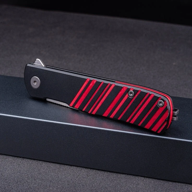 Нож складной Karly настоящая сталь 3,13 дюйма VG-10 стальное лезвие черная/красная алюминиевая ручка - Изображение 2 из 4