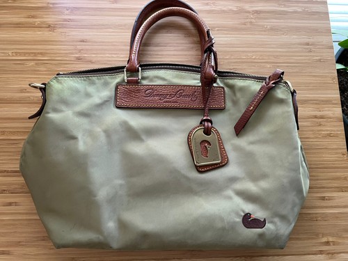 Vintage Dooney and Bourke florentinische Vacchetta Nylon Ledertasche