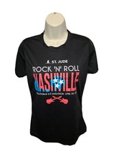 2016 Rock n Roll Nashville Marathon 1/2 Womens Small Black Jersey