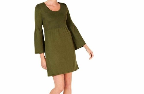 Womens Petite XL Green Bell Sleeves 