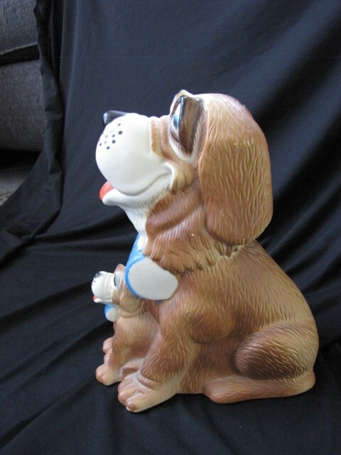 Vintage Saint Bernard Dogs Plastic Coin Bank Banker Systems Inc Retro Piggy Bank