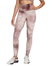 Nike One Dri-FIT High Rise Printed Training Leggings Pink FQ6260-208 Women's NEW