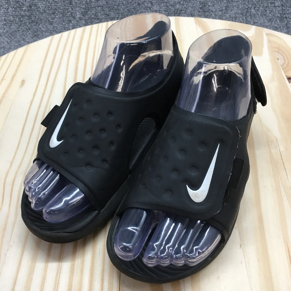 Nike Sandals Youth 3 Boys Sunray Adjust 5 V2 Backstrap Flats Black Fabric Casual - Image 3 of 4