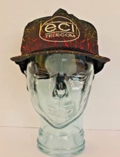 Rare VTG KC ECI Telecom Tye Dye Cap Hat Snapback Trucker Ball Computer Elastic 