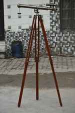 39 Inch Solid Brass Double Barrel Telescope Maritime Tripod Stand Spyglass Gift