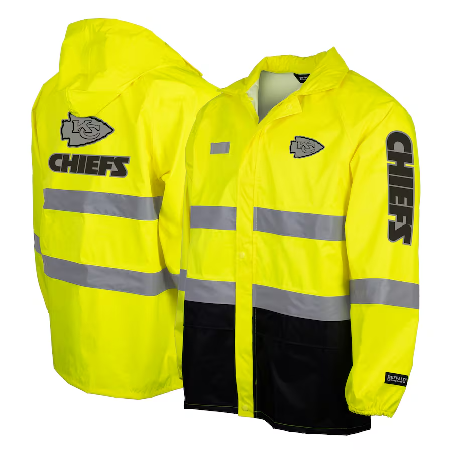 Kansas City Chiefs NFL Hi-Vis Safety Waterproof Rainshell Full-Zip